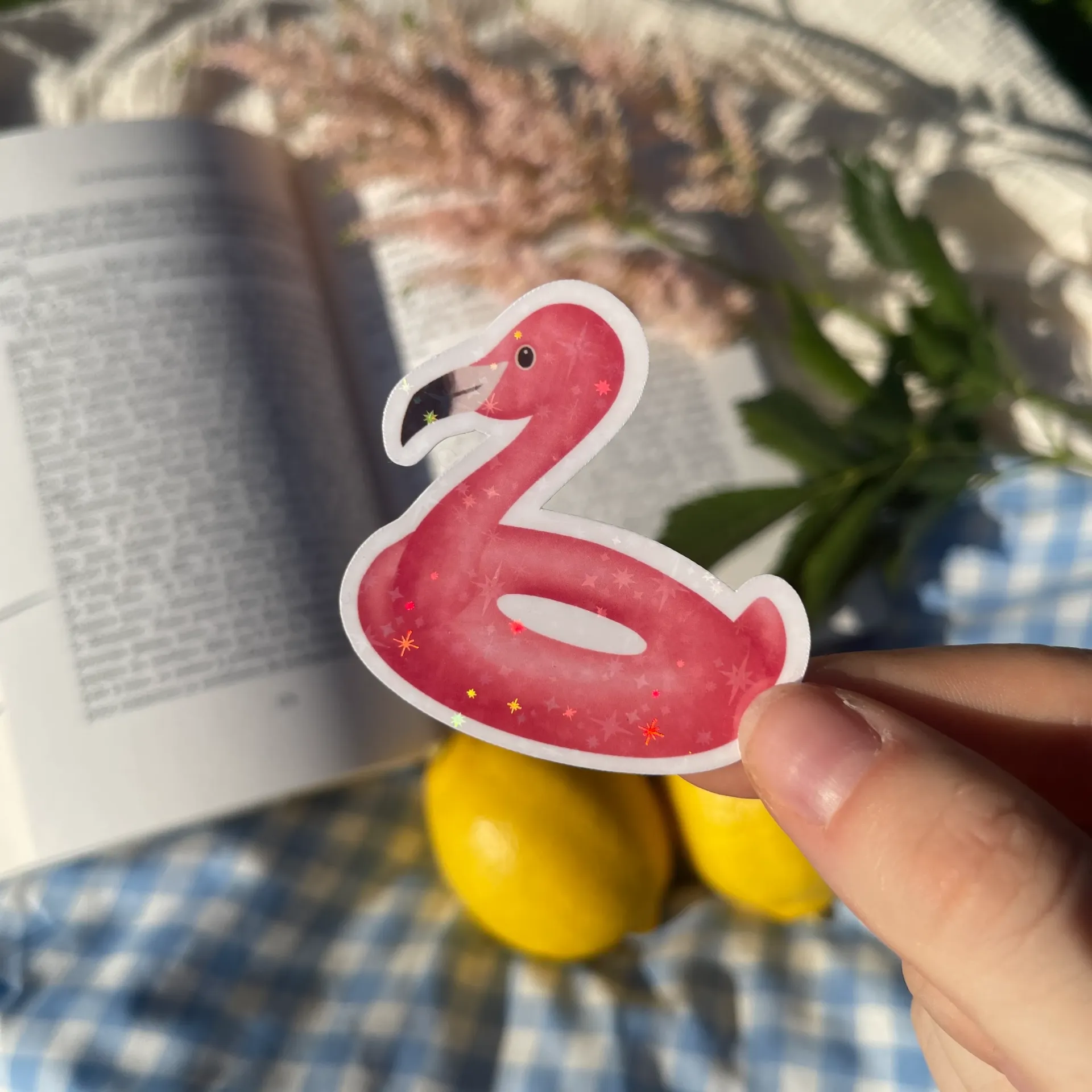 Sticker - Bouée flamand rose